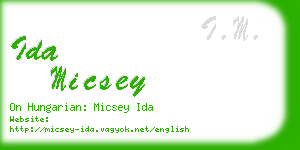 ida micsey business card